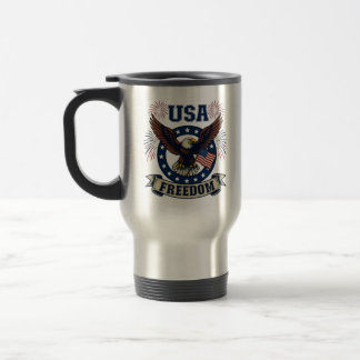 Caneca Térmica Águia Patriótica Personalizada Americana Liberdade