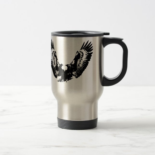 Caneca Térmica Águia Preta e Branca (Direita)