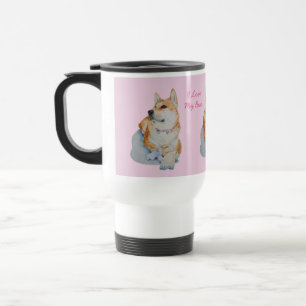 Caneca Térmica akita vermelho bonito com imagem do urso de