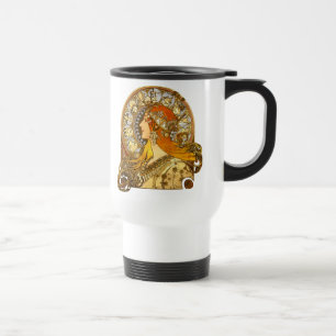 Caneca Térmica Alfonse Mucha Zodíaco Arte Nova Mulher