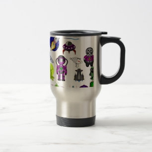 Caneca Térmica aliens de clipe de espaço artesanato