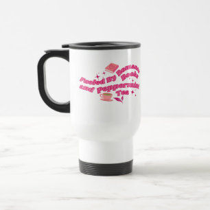 Caneca Térmica Alimentado Por Livros De Romance & Chá De Hortelã