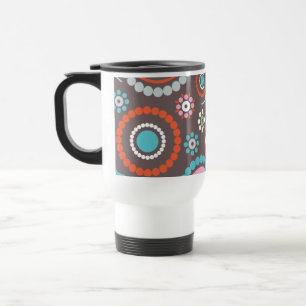 Caneca Térmica Alinhador longitudinal retro das flores Funky
