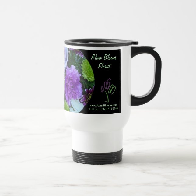 Caneca Térmica Alma Buquê Roxo em Flor (Direita)