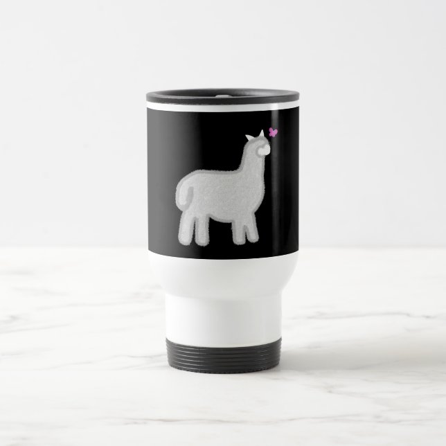 Caneca Térmica Alpaca cômoda com borboleta rosa-cinza (Centro)