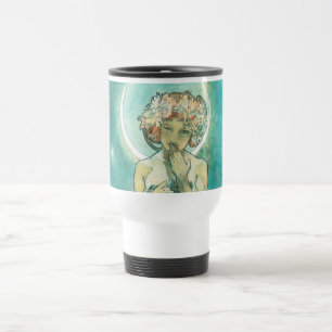 Caneca Térmica Alphonse Mucha Moonlight Clair De Lune Art Nouveau