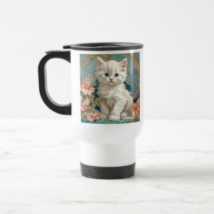 Caneca Térmica Alphonse Mucha Style White Cat