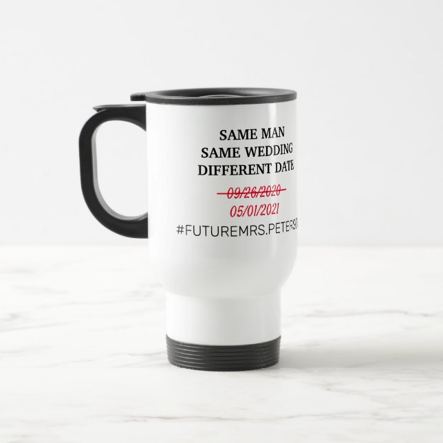 Caneca Térmica Alterar Data de Casamento Mug (Esquerda)