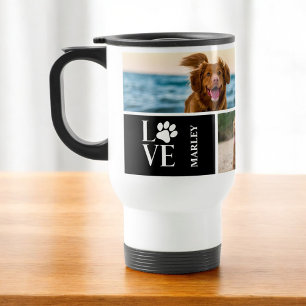 Caneca Térmica Amante de Cachorro 4 Colagem de Fotos Personalizad