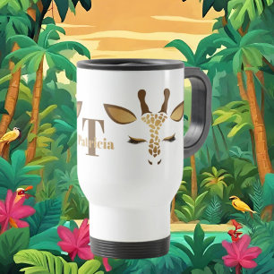 Caneca Térmica Amante de girafa bonita adiciona monograma