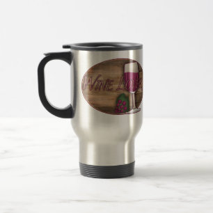 Caneca Térmica Amante de Vinho em Oval de Madeira