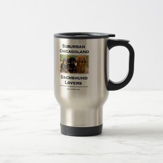 Caneca Térmica Amantes suburbanos do Dachshund de Chicagoland (Direita)