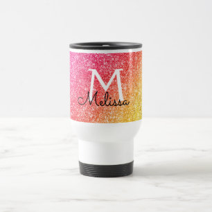 Caneca Térmica Amarelo brilhante Dourado rosa