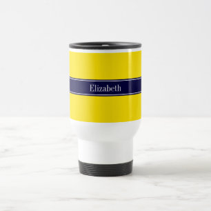 Caneca Térmica Amarelo contínuo, monograma do nome da fita de