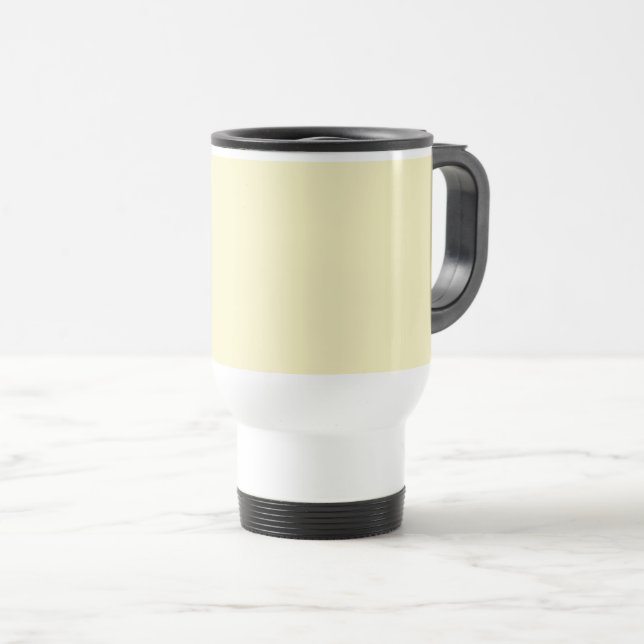 Caneca Térmica Amarelo Manteiga Cor Sólida (Frente Esquerda)