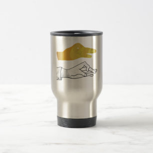 Caneca Térmica Amarelo Pato Silhueta Mão