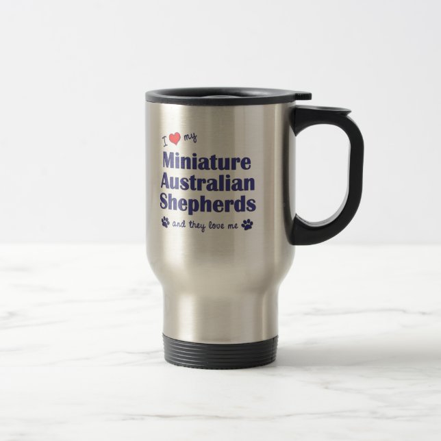 Caneca Térmica Ame meus pastores australianos diminutos (Direita)
