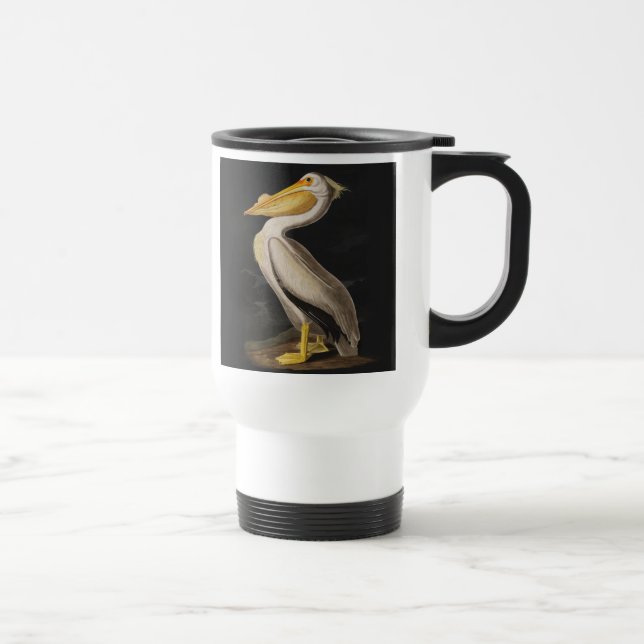 Caneca Térmica América do Pássaro Pelicano Branco da Audubon (Direita)