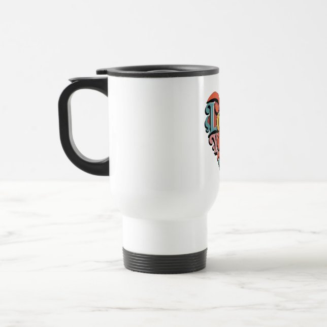Caneca Térmica Amo Você Coração Retro Psicodelia (Esquerda)