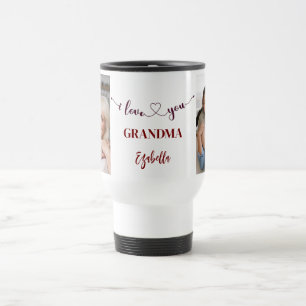 Caneca Térmica Amo Você Vovó Duas Fotos e Coração