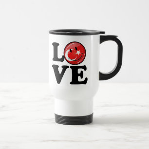 Caneca Térmica Amor da bandeira de sorriso de Turquia