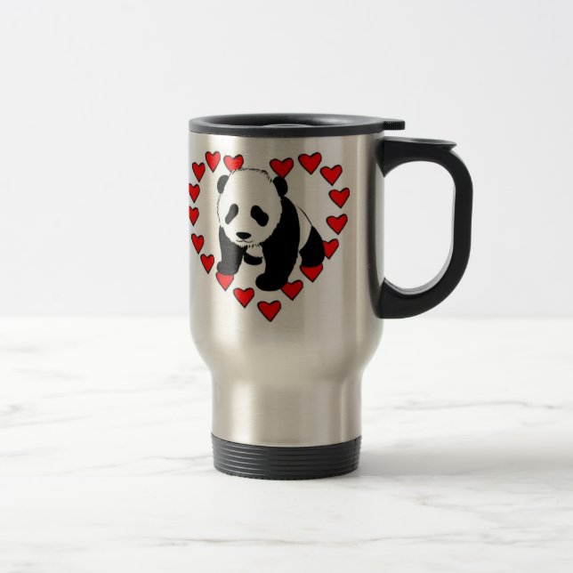 Caneca Térmica Amor do urso de panda (Direita)