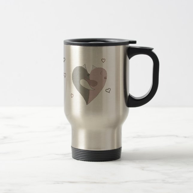 Caneca Térmica Amor Pássaros Coração (Direita)