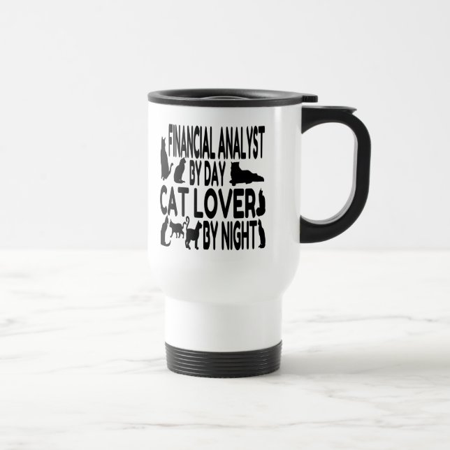 Caneca Térmica Analista financeiro do Cat Lover (Direita)