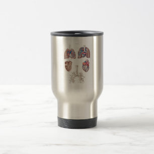 Caneca Térmica Anatomia Vintage do Coração Humano e dos Pulmões