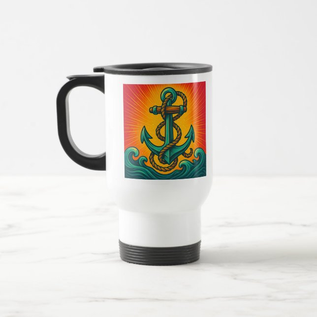 Caneca Térmica Ancoragem Pop Art Náutica (Esquerda)
