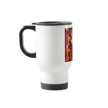 Android Bebendo Café Olhando Para as Pirâmides