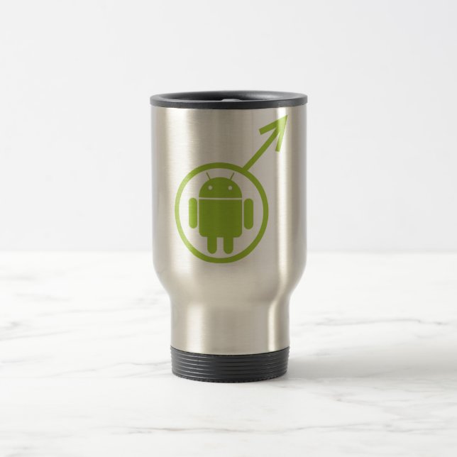 Caneca Térmica Android masculino (sinal/símbolo) Bugdroid (Centro)