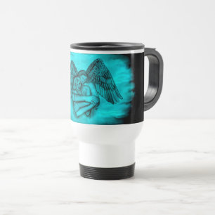 Caneca Térmica Angel Eros in Love, design preto e verde