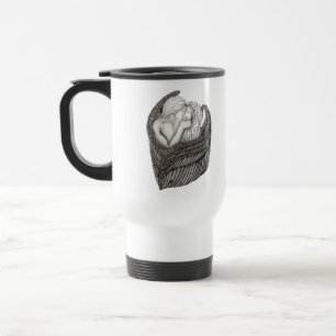 Caneca Térmica Angels Kissing, Design preto e branco