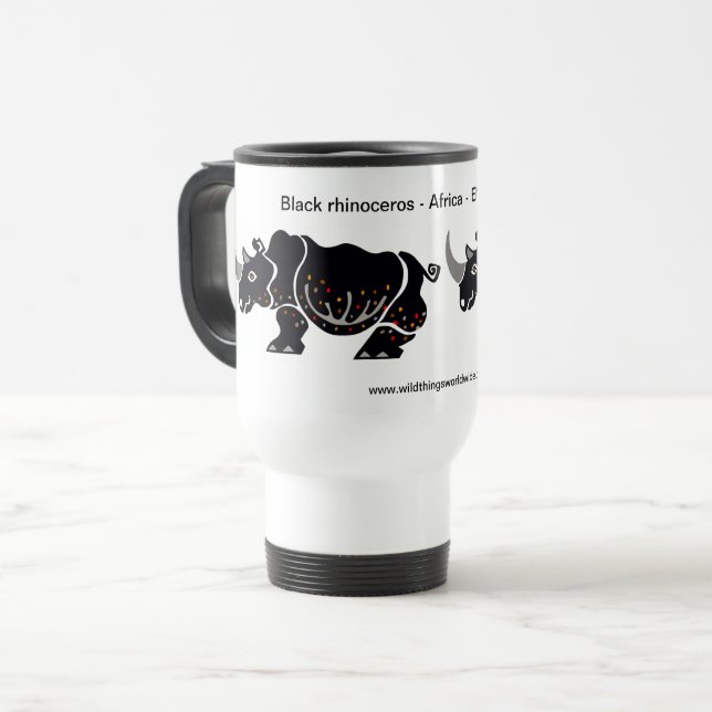 Caneca Térmica Animais ameaçados - RHINOCEROS - Natureza - (Frente Esquerda)