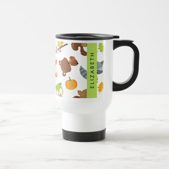 Caneca Térmica Animais Da Floresta, Animais Da Floresta, Seu Nome (Direita)