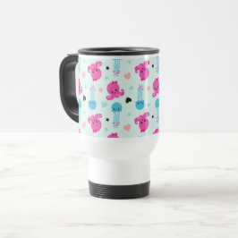 Caneca Térmica Animais do mar, Vida marinha, polvo, água-viva, co