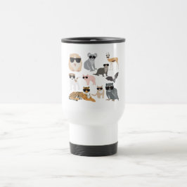 Caneca Térmica Animais legal e Engraçados Vestindo óculos escuros