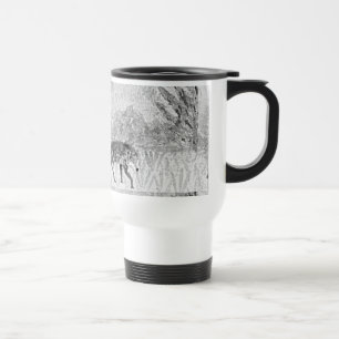 Caneca Térmica Animal selvagem do lobo monocromático
