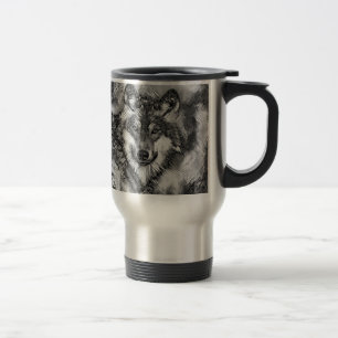 Caneca Térmica AnimalArtBW_Wolf_001