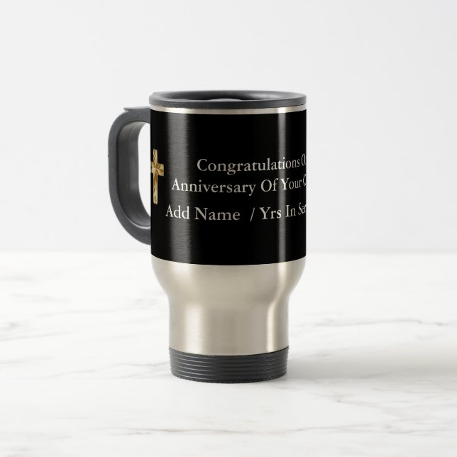 Caneca Térmica Aniversário da Ordenação do Padre Nun (Frente Esquerda)