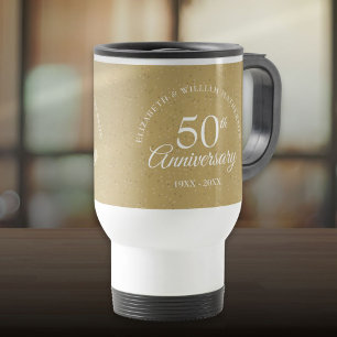 Caneca Térmica Aniversário de Bodas de Ouro 50º Confete de Pó de 