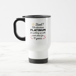 Caneca Térmica Aniversário de Casamento de 11 I - Casal Engraçado