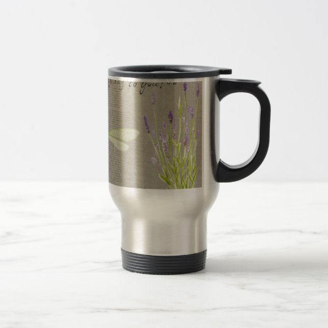 Caneca Térmica aniversário feliz da libélula (Direita)
