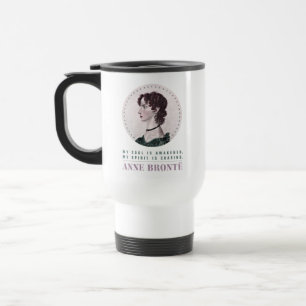Caneca Térmica Anne Bronte, Retrato e Citação Minha Alma está des