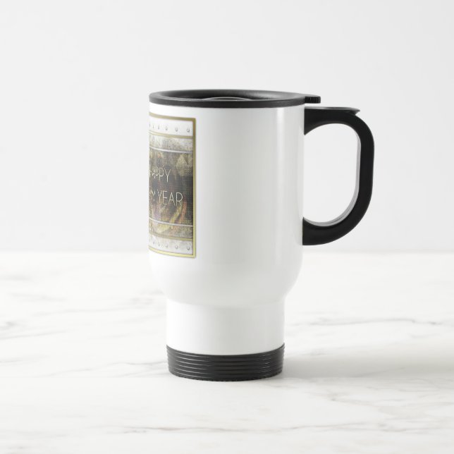 Caneca Térmica Ano novo - elegância dourada - Rottweiler (Direita)