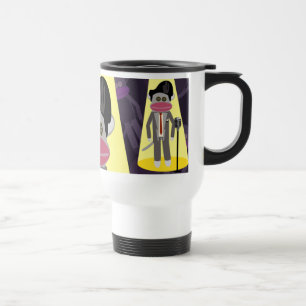 Caneca Térmica Anos 50 de Diversão Croonista Monkey Sock Singer