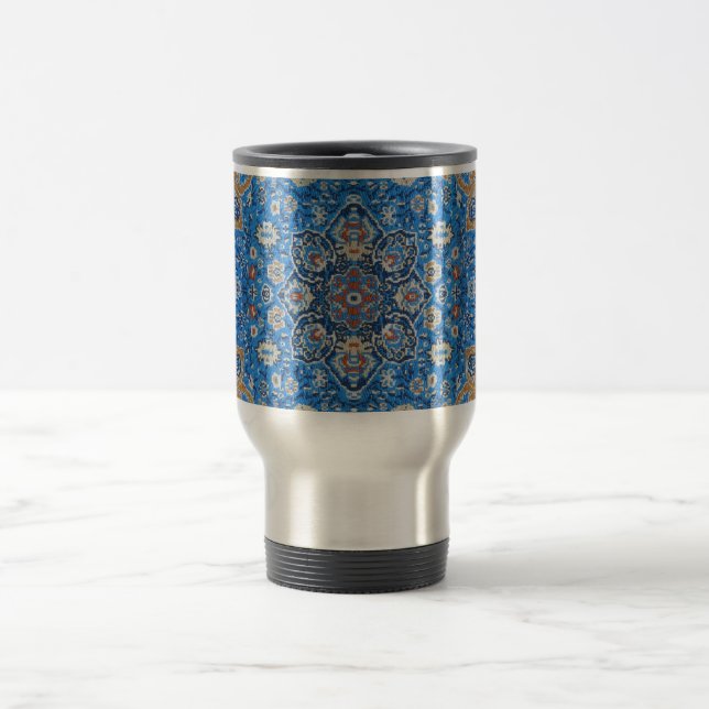 Caneca Térmica Anticorpo de tapete azul turco persa (Centro)
