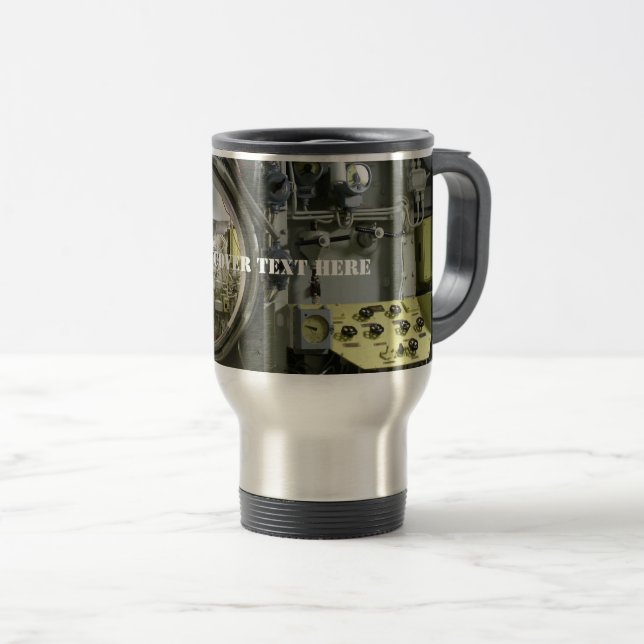 Caneca Térmica antigo submarino retro (Frente Esquerda)