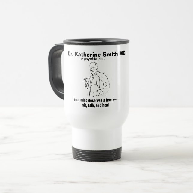 Caneca Térmica ANTISTRESS Freud Psychiatry Therapy Clinic Health (Frente Esquerda)